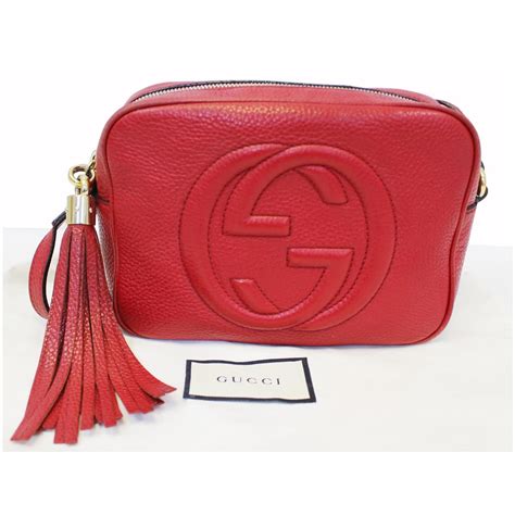 gucci red soho crossbody bag.